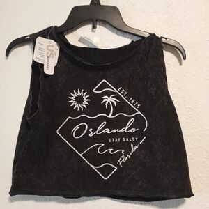 4/$20 Orlando Florida Stay Salty Beach Surf Distressed Crop Top